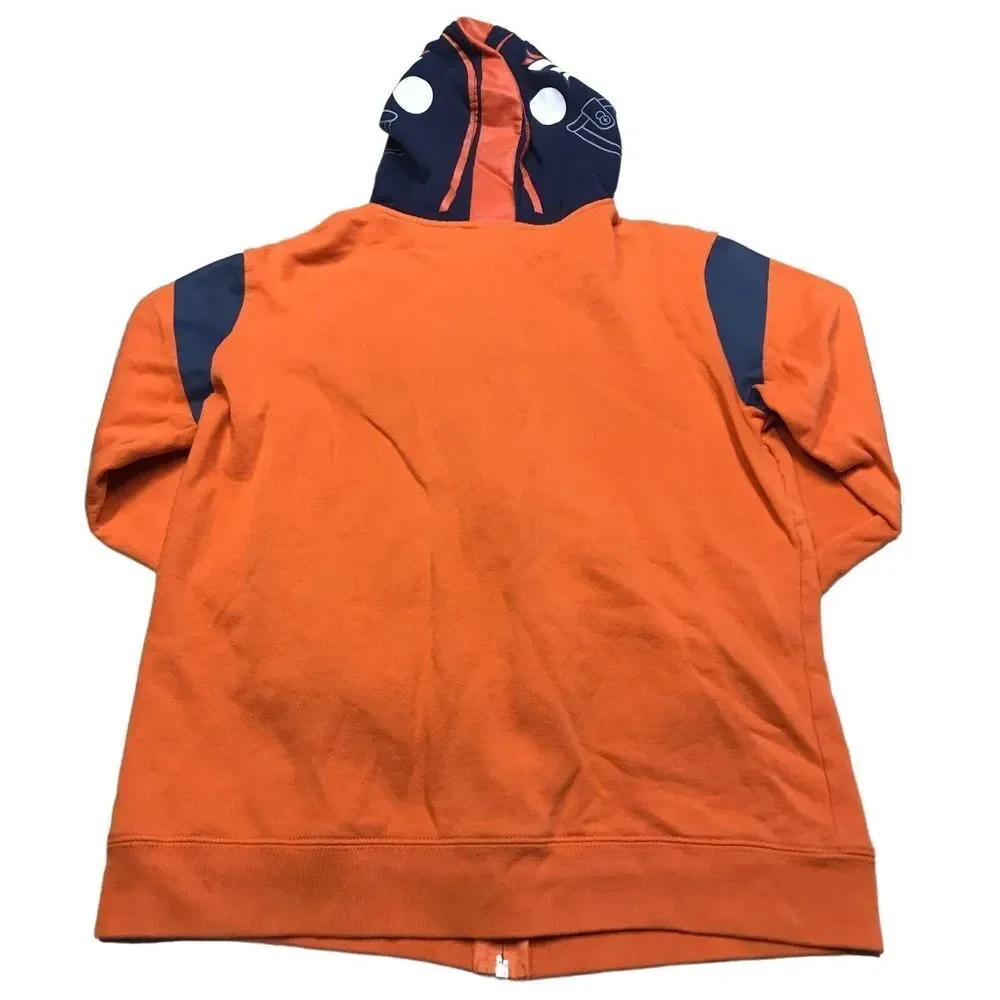 NFL Team Apparel Full zip hooded Jacket Blue Orange Denver Broncos youth size Lg